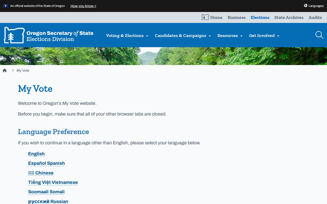 Oregon resident lookup: My Vote registration and county election links